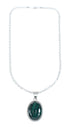 Native American Malachite Genuine Sterling Silver Rope Chain Necklace Set JX129817